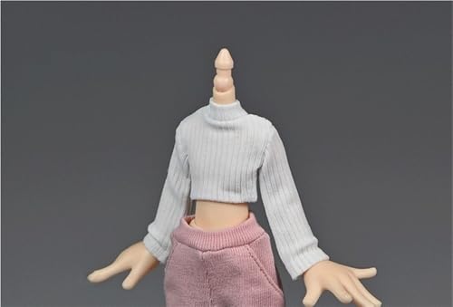 OPQRSTUVW 1/12 Skala Mann/Weibliche Soldat Modell Figur Puppe Kleidung Rollkragenpullover Langarm Shirts für 15,2 cm Bewegliche Puppe Actionfigur Zubehör (Weiß) von OPQRSTUVW