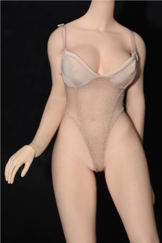 OPQRSTUVW 1/6 Maßstab Figur Puppe Kleidung Spitze Unterwäsche Badeanzug Overall für 30,5 cm weibliche Actionfigur, flexible nahtlose Puppe Silikonkörper (Beige) von OPQRSTUVW