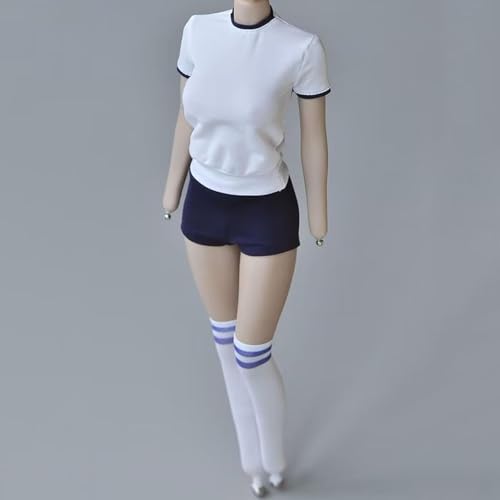 OPQRSTUVW 1/6 Maßstab weibliche Figur Puppe Kleidung Tägliche Sport T-Shirt und Shorts für 30,5 cm große Actionfigur (blau eng) von OPQRSTUVW