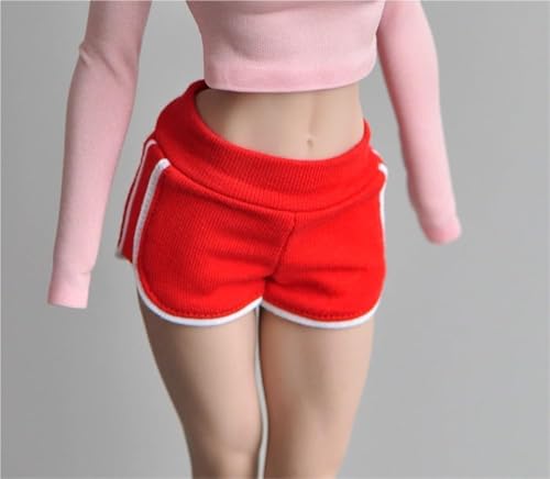 OPQRSTUVW 1:6 Maßstab weiblicher Soldat Modell Figur Puppe Kleidung Sportshorts Hosen für 30,5 cm bewegliche Puppen Miniaturen Zubehör (rot) von OPQRSTUVW