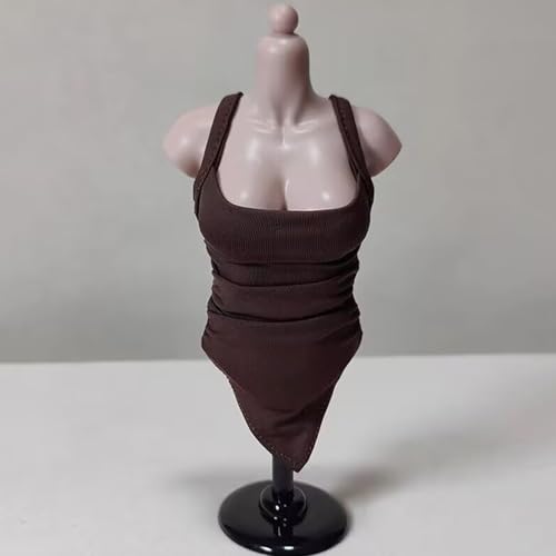 OPQRSTUVW Maßstab 1/6 Custom T-Shirt ärmellose Weste Kleidung für 30,5 cm weibliche Actionfigur Puppe Kleidung (Kaffee) von OPQRSTUVW