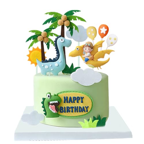 OPVXZAD 13 Stück 3D Dinosaurier Tortendeko Weich-Keramik Dinosaurier-Kuchenaufsatz Dinosaurier Geburtstag Cake Topper für Kinder Geburtstagsfeier Babyparty Dinosaurier Thema Party von OPVXZAD