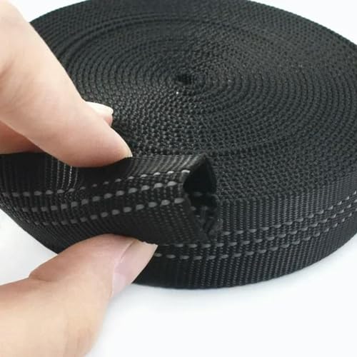 2/5/10 m 25 mm doppellagiges hohles Polyester-Gurtband mit reflektierenden Streifen, Schlauchband für Band, Taschengurt, Nähen, Schrägband von OPica