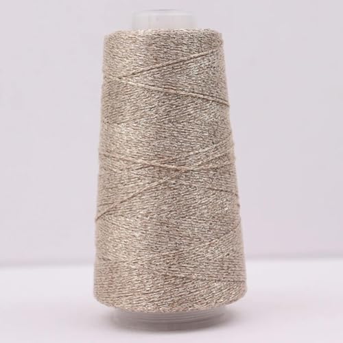 50g 300M Helle Seide Lurex Hohlgarn DIY Handgestrickte Puppe, Tasche Hut Gold Reinsilber Stoff Metallic Strickgarn von OPica