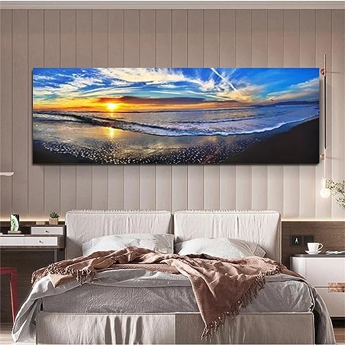 5D Diamant Painting Full Drill Set, Himmel Meer Sonnenaufgang 50x100cm DIY 5D Diamond Painting, Diamant malerei Set für Erwachsene, Strass Stickerei Malerei für Haus Eingang Dekorationen 20x40in von ORBANA