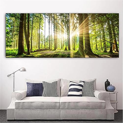 DIY 5D Diamond Painting Set, Diamant Painting Bilder, Round drill Grün Wald Baum 60x120cm 5D Diamant Malerei, Crystal Strass Stickerei Cross Stickerei Malerei Kit für Home Wall Décor Büro Dekoration von ORBANA