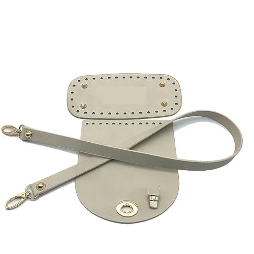 ORBIBA DIY Ledertaschen Bausatz 8 Farben 4 Teile/Satz Künstliche Leder Schulter Tasche Boden Strap Ersatz for DIY Stricken Häkeln Handtasche Nähen Zubehör (Color : Beige 2) von ORBIBA