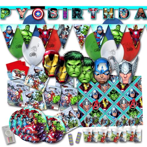 ORDENO Avengers Kindergeburtstag Set XXL - Partydeko & Partygeschirr ORDENO Avengers Kindergeburtstag Set XXL - Partydeko & Partygeschirr von ORDENO