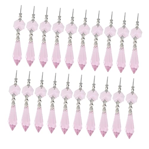 1 Vorhang-Kristall-Anhänger deckenlampe tageslicht aussendeckenleuchte rosa Room Decoration pink Edelsteinperlen Schmuckdekoration zum Selbermachen Kronleuchter Prismen Anhänger ORFOFE von ORFOFE