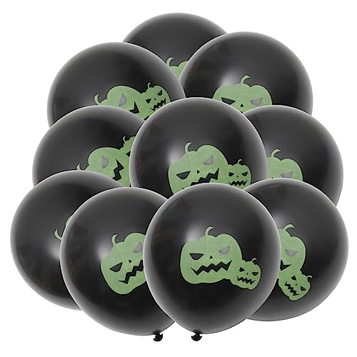 100 Stück Halloween Ballon Luftballons Halloween Party Dekorationszubehör Schwarzer Ballon Halloween Kürbis Dekorationsballon Fluoreszierender Ballon Im Dunkeln Leuchtender ORFOFE von ORFOFE