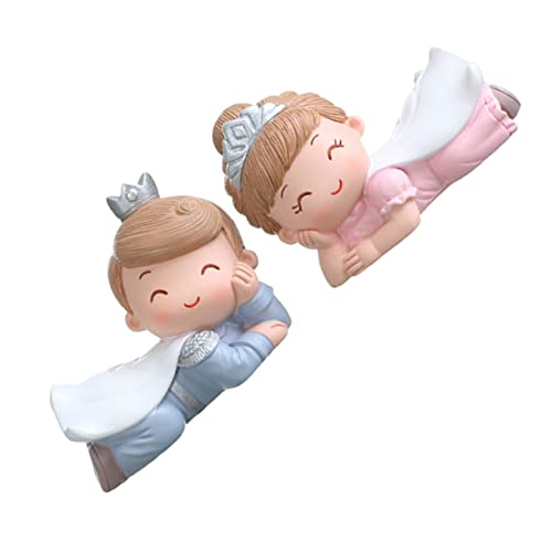 2 Stück Prinz Und Prinzessin Ornamente Dekor Mini Actionfiguren Geburtstagstorte Verzierung Kuchen Backen Ornament Schöne Figuren Modell Mini Figuren Topper Hochzeitstorte ORFOFE von ORFOFE