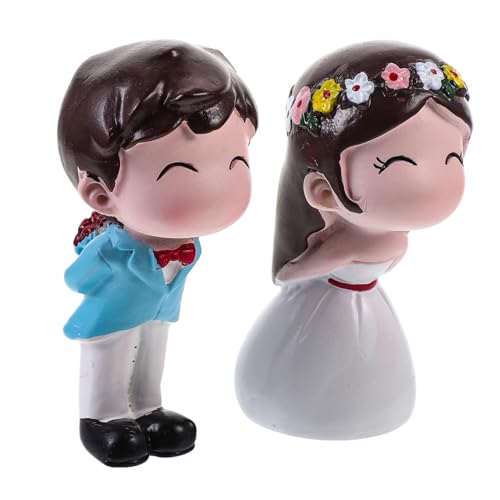 ORFOFE 1 Paar Hochzeitstorte Ornament Kreative Harz Kuchendekoration Kuss Paar Tortenfigur Für Hochzeiten Verlobungen Und Besondere Anlässe Stilvolles Cake Topper Design von ORFOFE