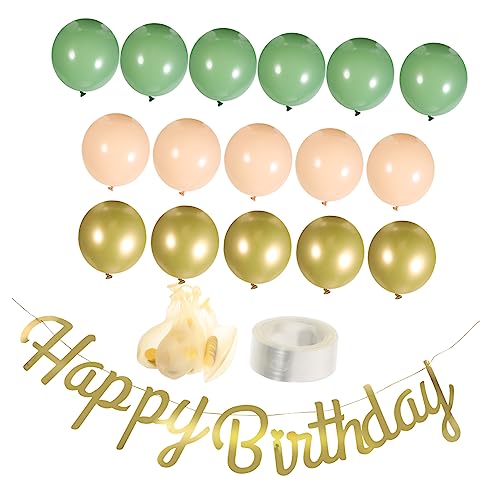 ORFOFE 1 Satz Grünes Ballonpaket ballons balloons goldenes alles zum geburtstagsbanner kinder dekor hochzeitsdeko Geburtstagsfeier-Banner Alles zum Geburtstag-Banner Emulsion von ORFOFE