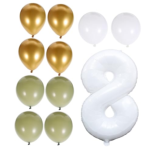 ORFOFE 1 Satz Zahlenballon Olivgrüne Luftballons Avocadogrüne Luftballons Geburtstag Luftballons Dekoration Dekorativer Luftballon Nummer 3 Ballon Requisiten Für Partyballons Emulsion von ORFOFE