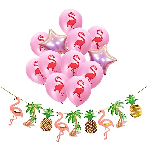 ORFOFE 13st Latexballons Partyballons Girlande Aus Tropischen Luftballons Bedruckte Luftballons Party-banner Hawaiianische Dekorationen Luau-ballon Selber Machen Tropische Ballons Rosa von ORFOFE