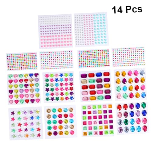 ORFOFE 14 Blätter Aufkleber für Kinder stickerset Kinder Sticker Kinder Set Kinder Sticker Set Sticker Set für Kinder DIY Kunsthandwerk Schmuckaufkleber aus Acryl Kreis Aufkleber von ORFOFE