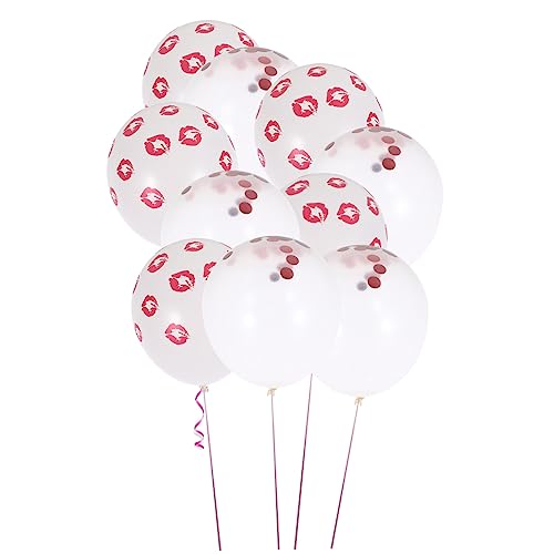 ORFOFE 20-Teiliges Set Lip Latexballon weiße Jubiläumsballons Bachelorette Luftballons Party dekorativ konfettiballone decorations for living room Hochzeitsballons Latexballons Emulsion von ORFOFE