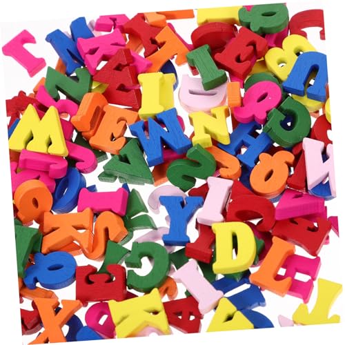 ORFOFE 200pcs Hölzerne Alphabet Buntes Buchstaben Holzfarbene Buchstaben Crafting Letters Room Dekorationen von ORFOFE