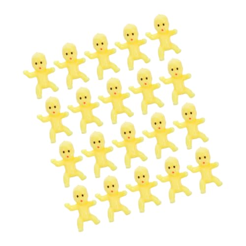 ORFOFE 20St Mini- -Eiswürfel kleine Plastik Babys entzückende Plastikbabys Mini-Plastikbabys zur Dekoration Babystatuen aus Kunststoff Plastikbabypuppen Partygeschenk Yellow von ORFOFE