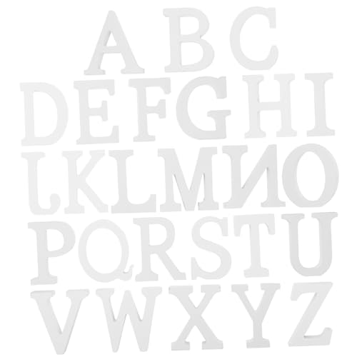 ORFOFE 26st Englisches Alphabet Aus Holz Vintage-schilder Wohnaccessoires Dekor Diy Wörter Unterzeichnen Diy Pädagogische Wandbuchstaben Weihnachtsschmuck Buchstabendekore Weiß Hölzern von ORFOFE