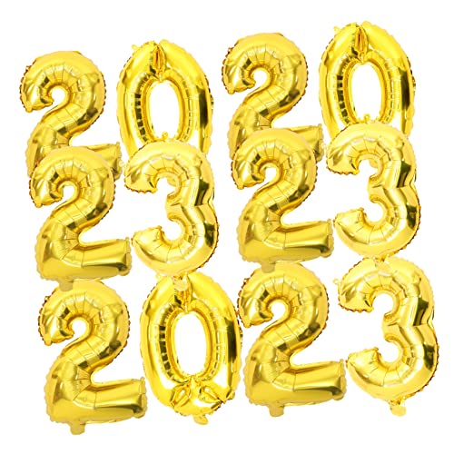 ORFOFE 3 Sätze Ballon Partydekorationen für das neue Jahr Partyzubehör Zahlen für 2023 Kinderschmuck Kinder-Kits wandverkleidung wand polsterung Partydekoration 2023 Aluminiumfolie Golden von ORFOFE