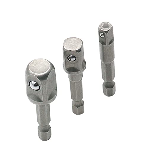 ORFOFE 3 Teiliges Set Bohrmaschinen Adapter Sechskant Und Vierkantmutter Treiber Schlag Stecknuss Verlängerungs Bit Adapter Für Bohrer Und Schraubendreher von ORFOFE