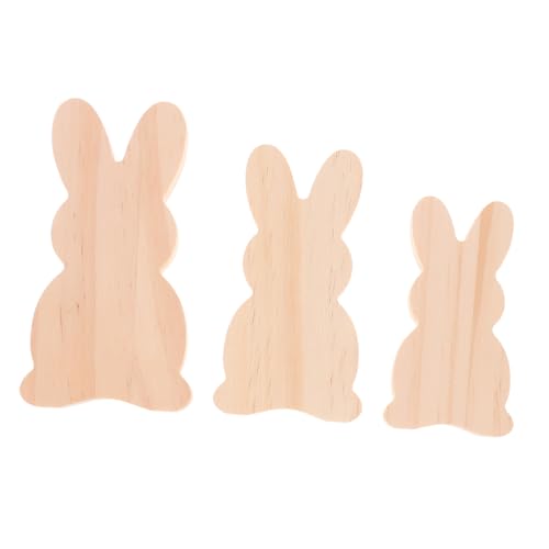 ORFOFE 3St Kaninchen-Verzierung Bunny tierfiguren Frühlingsdeko holzfiguren holzdeko Tischschmuck Ostern Tischschild Dekor Osterdekore Szenenlayout-Dekor Festgeschenke Desktop-Dekor MDF von ORFOFE