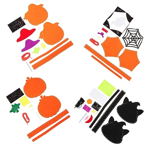 ORFOFE 4 Sets Handgefertigte Halloween Süßigkeitentüten Zum Selbermachen Halloween Süßigkeitstüten Dekor Halloween Snacks Tasche Halloween Dekor Kürbis DIY Kürbis Applikation von ORFOFE