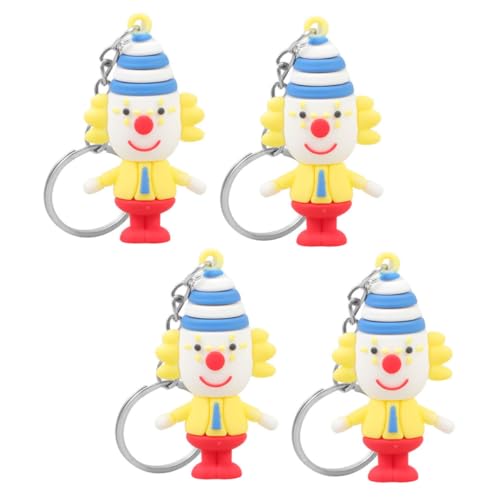 ORFOFE 4 Stück Clown-Puppen-Schlüsselanhänger Geldbörsenanhänger Clown-Charme Clown Schlüsselanhänger Schlüsseldekoration Cartoon-Clown-Schlüsselanhänger Geldbörse-Ornament ， von ORFOFE