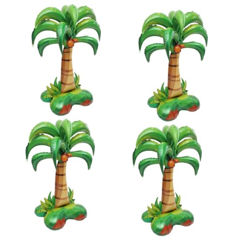 ORFOFE 4 Stück Kokosnuss Aluminiumfolien Ballon Tropischer Baum Ballon Hawaii Ballon Grüne Party Ballons Ballons Helium Ballonpumpe Aufblasbare Tropische Baum Strandballons von ORFOFE