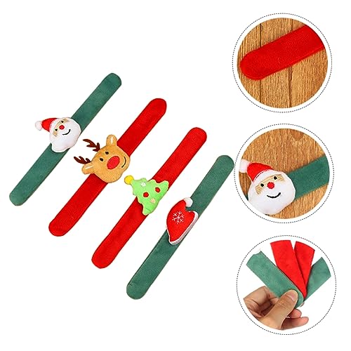 ORFOFE 4 Stück Weihnachtsklatschkreis saisonales Slap-Armband für alte Männer Kinderarmband weihnachtsparty accessoires weihnachtsgeschenke Handschmuck Weihnachtshandring Stoff von ORFOFE