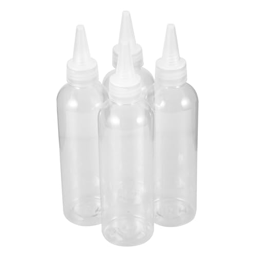 ORFOFE 4er Set 200ml Transparente Quetschflaschen Flaschen Mit Feiner Spitze Für Lotion Kleber Und Flüssigkeiten Ideal Für Reisen Kunst Und Handwerk von ORFOFE