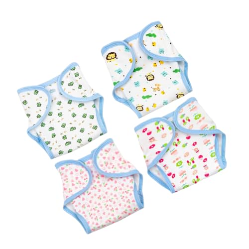 ORFOFE 4pcs Puppenwindeln, Waschbare Windeln, Wiederverwendbare Babypuppenwindeln Für Neugeborene, Puppen, Kleidung, Zubehör, Puppenunterwäsche Für Vorgetäuschtes Spielen von ORFOFE