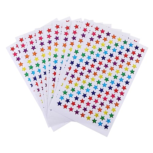 ORFOFE 50 Blatt Belohnungsaufkleber Geschenkanhänger Sterne-Aufkleber-Etiketten Lob Aufkleber Funkelnde Aufkleber Kinder Aufkleber Glitzer-Stern-Sticker- Aufkleber Vorhanden PVC von ORFOFE