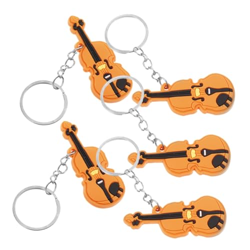 ORFOFE 5St Zubehör für Violine Schlüsselanhänger Geigen-Hängedekoration Musik Tasche hängende Dekoration Geigen-Hängeornament kleiner Geigenanhänger zum Aufhängen Plastik Orange von ORFOFE