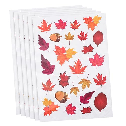 ORFOFE 6 Blätter Aufkleber Fenster Herbst wandtattoos Home Decor wohnungseinrichtung hausdeko Home Dekoration dekoring Herbst Sticker ziernieten Sticker Herbst wohnungsdeko PVC von ORFOFE