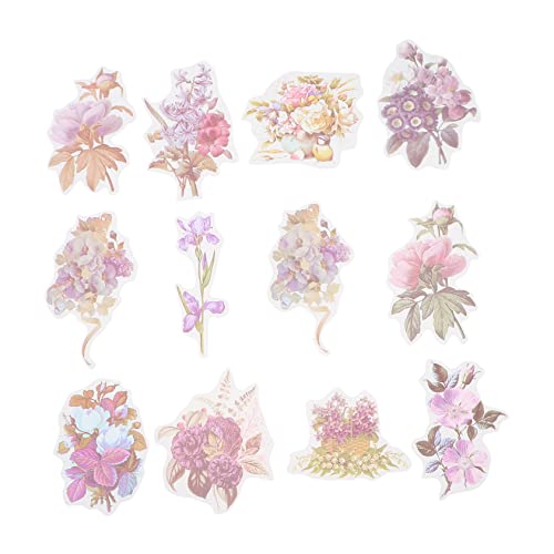 ORFOFE 60st Aufkleber Große Willkommensschablone Tagebuch Blumendekoration Bling Dekor Scrapbook-Sticker Selber Machen Lipgloss-Kits Blumenapplikation Vintage-dekor Papier Violett von ORFOFE