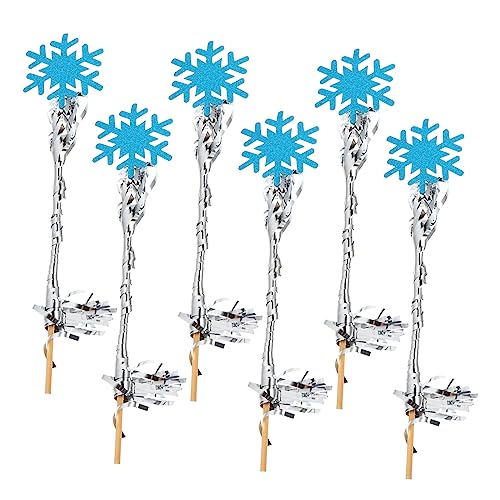 ORFOFE 6St Zauberstab der Regenfee fairy wand camoing hochzeits dekoration fairy tale Party Zauberstab Foto Requisiten feenhafte Schneeflockenstöcke Hochzeitsfee Zauberstab Feenstab Blue von ORFOFE