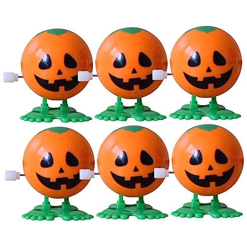 ORFOFE 6st Halloween-spielzeug Uhrwerk Wandelnder Kürbis Halloween-aufziehspielzeug Halloween-streichspielzeug Lustige Witzspielzeuge Neuartige Laufspielzeuge Pinata-füller Plastik Orange von ORFOFE