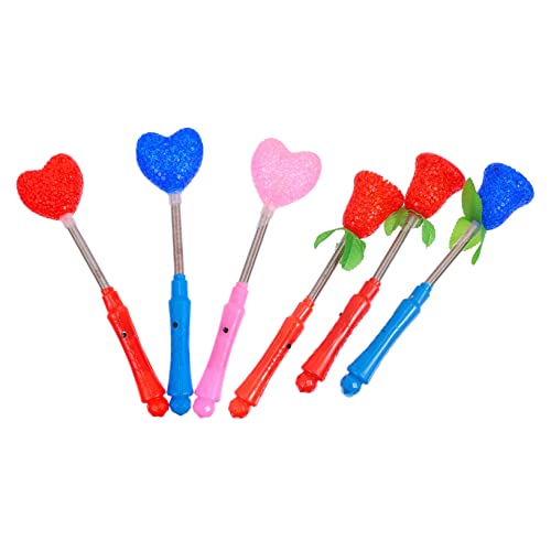 ORFOFE 6st Liebe Teilchenlicht Led-stroboskop-stick Glühstäbe Herz-glüh-zauberstab Led-leuchten in Herzform Stick Für Konzert Blinkender Feenstab Valentinstag Leuchtstab Glühfaser Bleich von ORFOFE