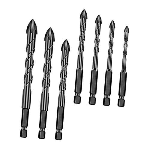 ORFOFE 7St Bohrer mit Sechskantschaft werkzeug-set power drill bohr set Keramikbohrer Spiral- Fliesenbohrer Glasbohrer aus harter Legierung Glaslochöffner aus Keramik Hartmetall Black von ORFOFE