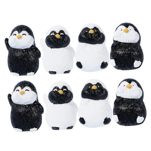 ORFOFE 8 Stück Mikrolandschaft Pinguin Wildtierfigur Mini Pinguinskulptur Desktop Pinguindekoration Pinguin Miniaturfiguren Miniatur Pinguinstatue Pinguin Kuchendekoration von ORFOFE