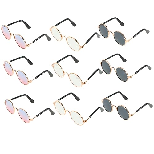 ORFOFE 9st Gläser Haustier-Kaninchen-Brille Kleintierbrillen Us-Sonnenbrille Puppenbrillen Praktische Puppenbrille Puppen Cosplay Partyzubehör Sonnenbrille Für Kleine Haustiere Glas von ORFOFE