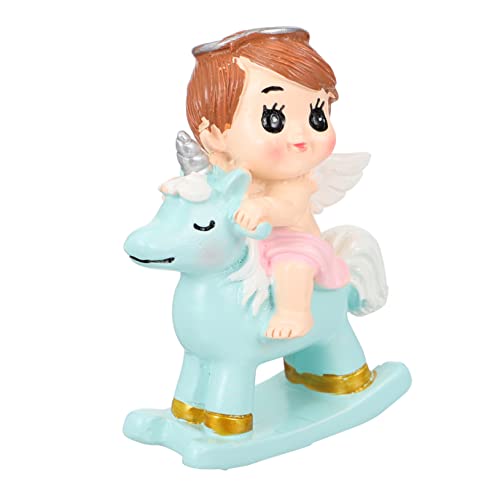 ORFOFE Kuchendekorationsornamente Einhornfiguren Miniaturzubehör Einhornhorn Cupcake Topper Engelsflügel Kuchentopper Kuchenzubehör Capacillos Para Cupcake Einhornkerzen Harz von ORFOFE