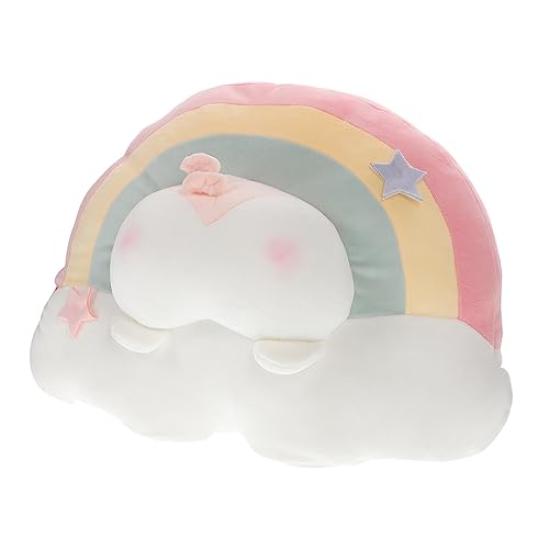 ORFOFE Regenbogen-Wurf-Kissen-Kissen Kissen fürs Bett weiches Spielzeug Kissen für die Couch kinderkopfkissen Kinder kopfkissen gefülltes Regenbogenkissen Plüschtiere Plüschstoff Rosa von ORFOFE