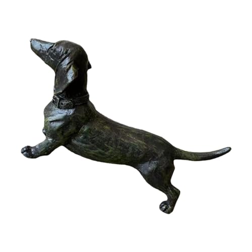 ORFOFE Resin Dackel Schwarzer Hund Handarbeit Ornament Für Die Tischdekoration Elegante Hunde Deko Für Zuhause Geschenkidee Für Hundeliebhaber von ORFOFE