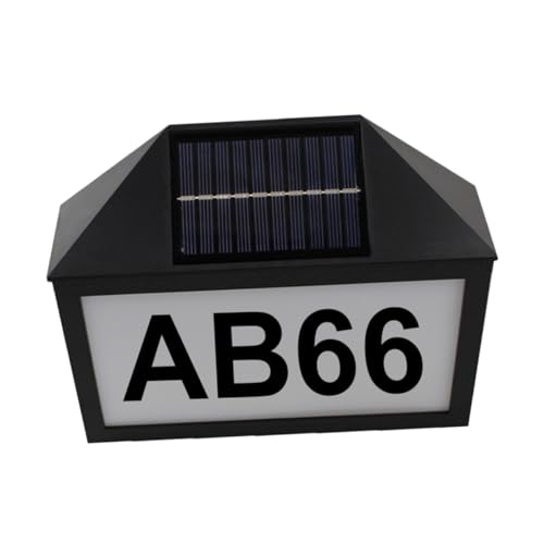 ORFOFE Tür Licht Schilder mit Hausnummern Solar Hausnummernschild Licht Plakette mit Hausnummer Solar-Adressschildlampe Hausnummernschild Solarlampe Hausnummern Solarlampe Abs von ORFOFE