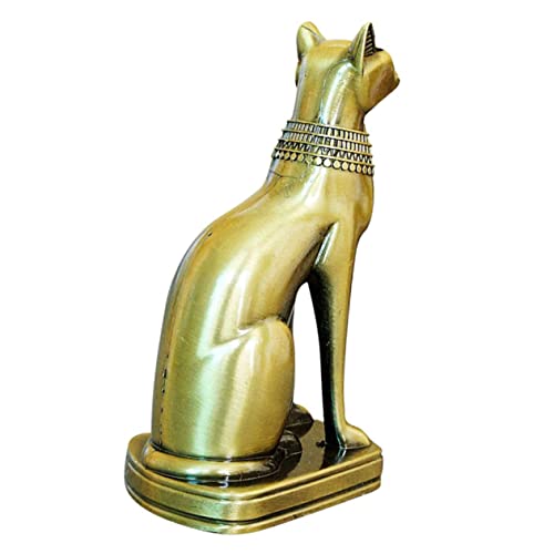 ORFOFE ägyptische Katze Katzenmodell-Statuendekoration Katzenverzierungsstatue bürodeko büro Dekoration Katzenfigur Statue Handwerk sammelbare katzenfigur Handwerk Legierung Golden von ORFOFE