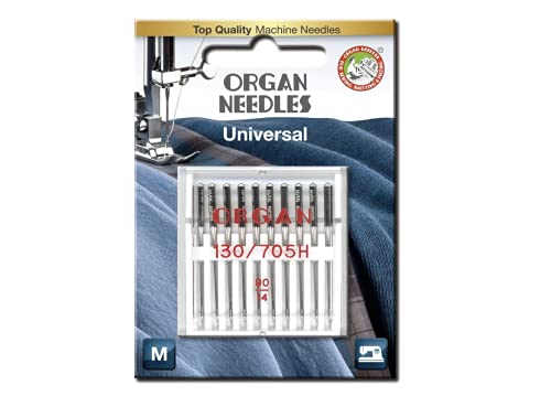 ORGAN NEEDLES 5110090 Maschinennadeln, Silber, 90/14 Größe, 10 Count von ORGAN NEEDLES