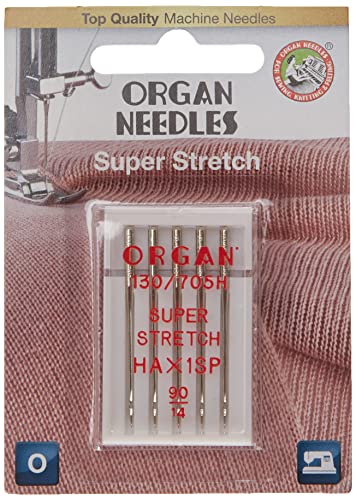 Organ Needles 5435090BL Maschinennadeln, Silber, 90/14 Größe, 5 von Organ Needles
